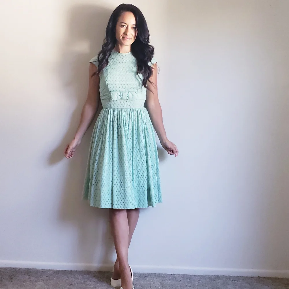 1950s Vintage Dress Jacket Set KerryBrooke by JC Penney's  Atomic Mint - Picture 6 of 15